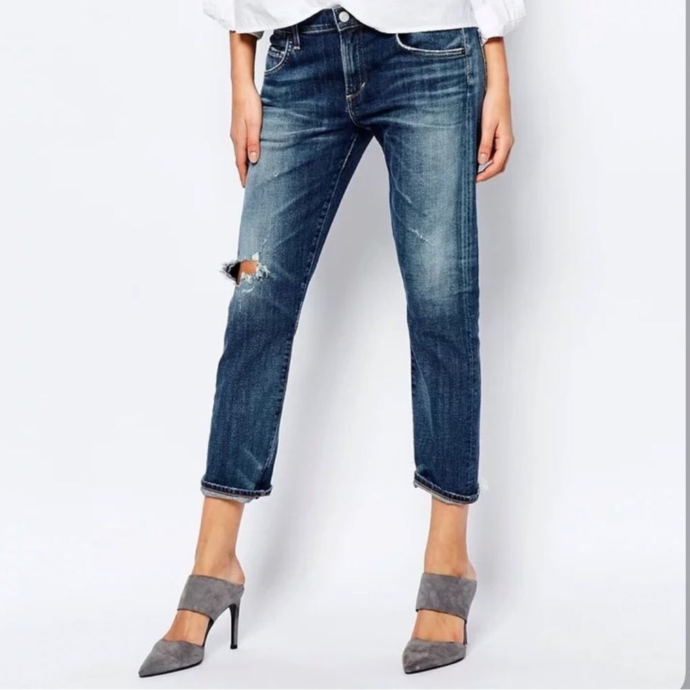 AGoldE Isabel slim cropped boyfriend jeans